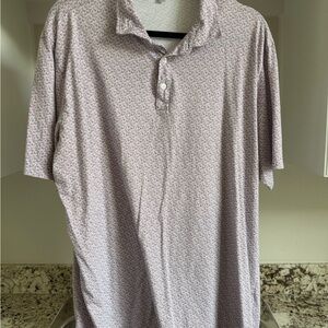 Peter Millar Men's Patterned Shirt - Red and White